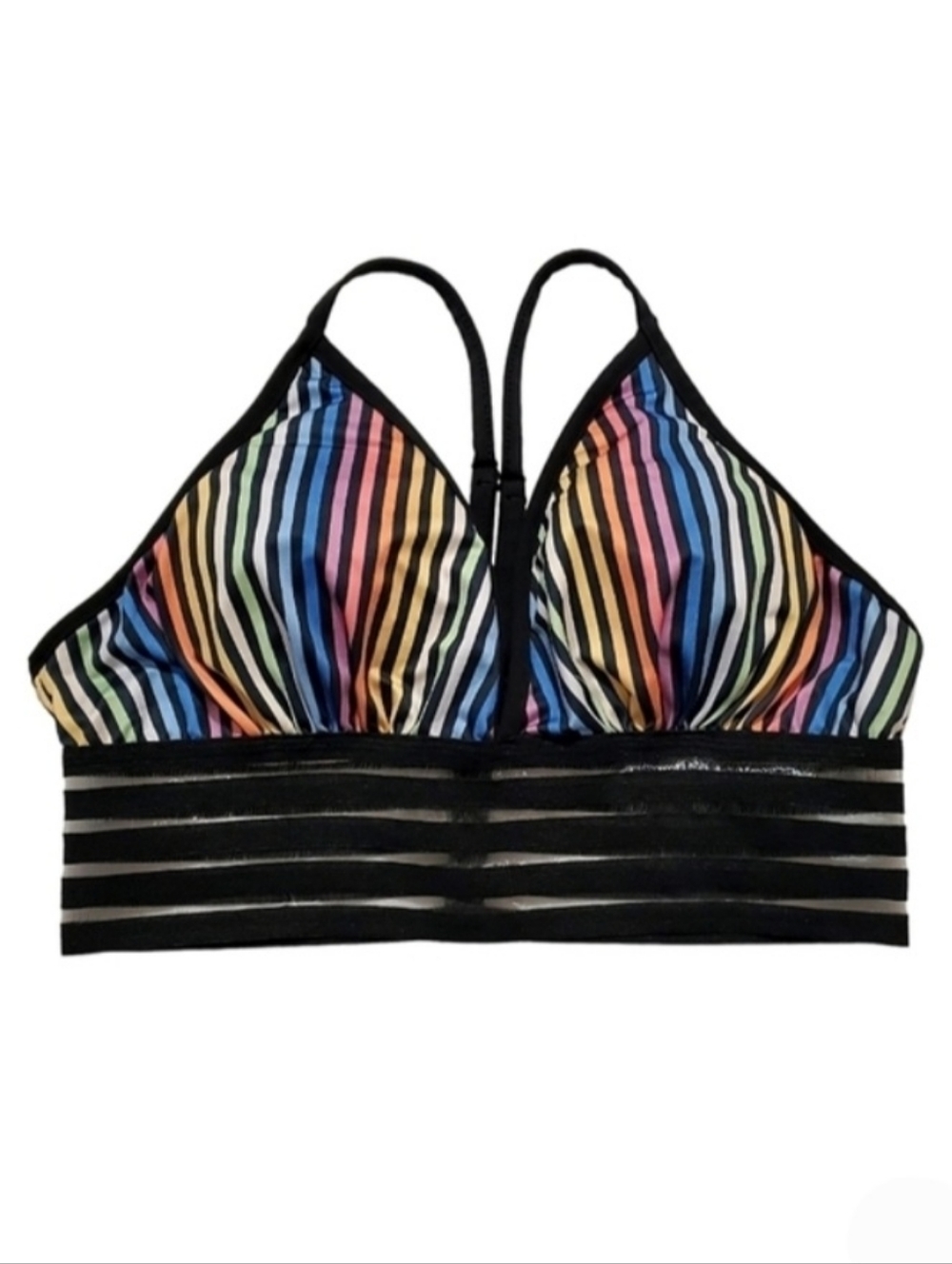 1207 * Unbranded Rainbow Strappy Light Support Sports Bra Size Unknown